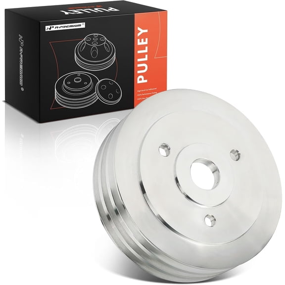 A-Premium 6.4 Inch Crankshaft Pulley with Triple-Groove Polished Aluminum Compatible with 1965 1966 1967 1968 Chevrolet Big Block V8 396, 402, 427, 454, Short Water Pump
