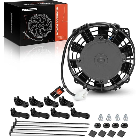 A-Premium 6.5'' 6.5 inch Slim Fan Pull Universal Electric Radiator Cooling Fan Assembly, 12V 80W with Mount Kit
