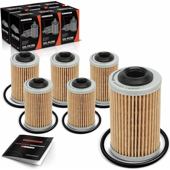 A-Premium 6-PC 10K Miles Protection Oil Filter Compatible with Chevrolet Camaro, Colorado, Caprice & Cadillac SRX, CTS, ATS, STS & GMC Canyon & Saab 9-3, 9-5, 9-4X & Oldsmobile Aurora & Pontiac