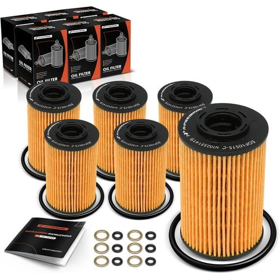 A-Premium 6-PC 10K Miles Protection Oil Filter Compatible with Hyundai Sonata 2009-2010, Santa Fe 2009, Genesis, Genesis Coupe, Azera, Veracruz, Equus & Kia Sorento, Sedona, Borrego, Amanti, K900