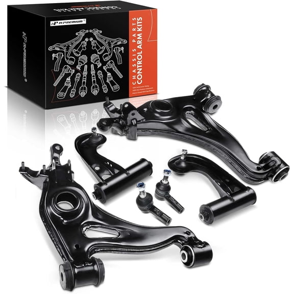 A-Premium 6 PCS Front Suspension Kit Upper Lower Control Arm Compatible with Mercedes-Benz C220/230/280 1994-2000 SLK230/320 2000-2004 RWD