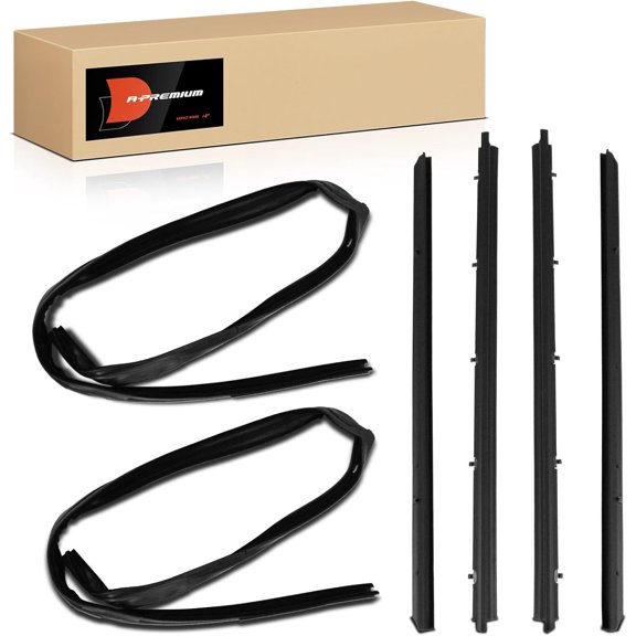 A-Premium 6PCS Door Seal Strip & Window Molding Trim Weather Stripping Kit Compatible with Chevrolet Blazer, K5 Blazer, LUV, S10, S10 Blazer & GMC Jimmy, S15, S15 Jimmy, Sonoma & Oldsmobile, Midsize