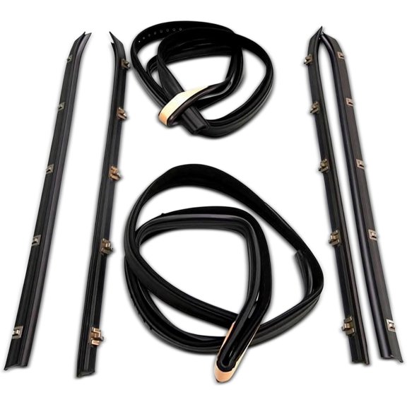 A-Premium 6PCS Inner & Outer Door Seal Strip & Window Molding Trim Weather Stripping Kit Compatible with Chevrolet C10/C20/C30/K10/K20/K30 Pickup, C10/C20/K10/K20 Suburban & GMC C15/C1500 Pickup
