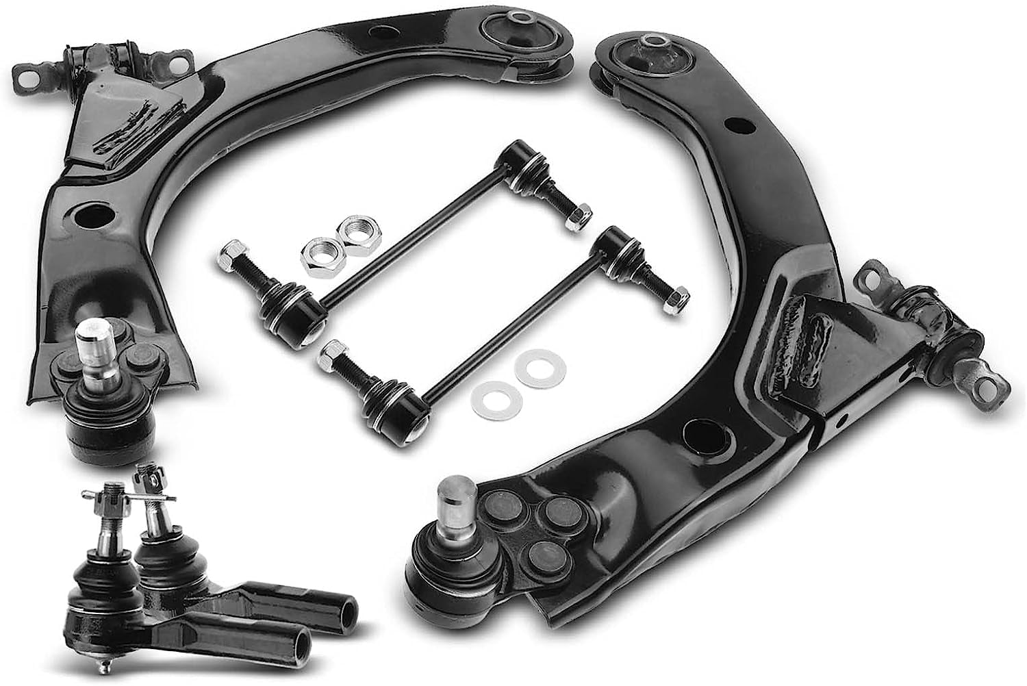 A-Premium 6Pcs Front Lower Control Arms and Ball Joints Assembly Sway Stabilizer Bar Links Outer Tie Rod Ends Compatible with Nissan Se : A-Premium 6Pcs Front Suspension Kit, Lower Control Arm