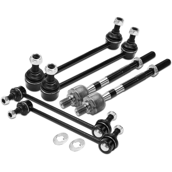 A-Premium 6Pcs Front Rear Suspension Kit, Sway Bar Stabilizer Bar Link, Tie Rod End, Compatible with Hyundai Tucson 2005-2009 Kia Sportage 2005-2010