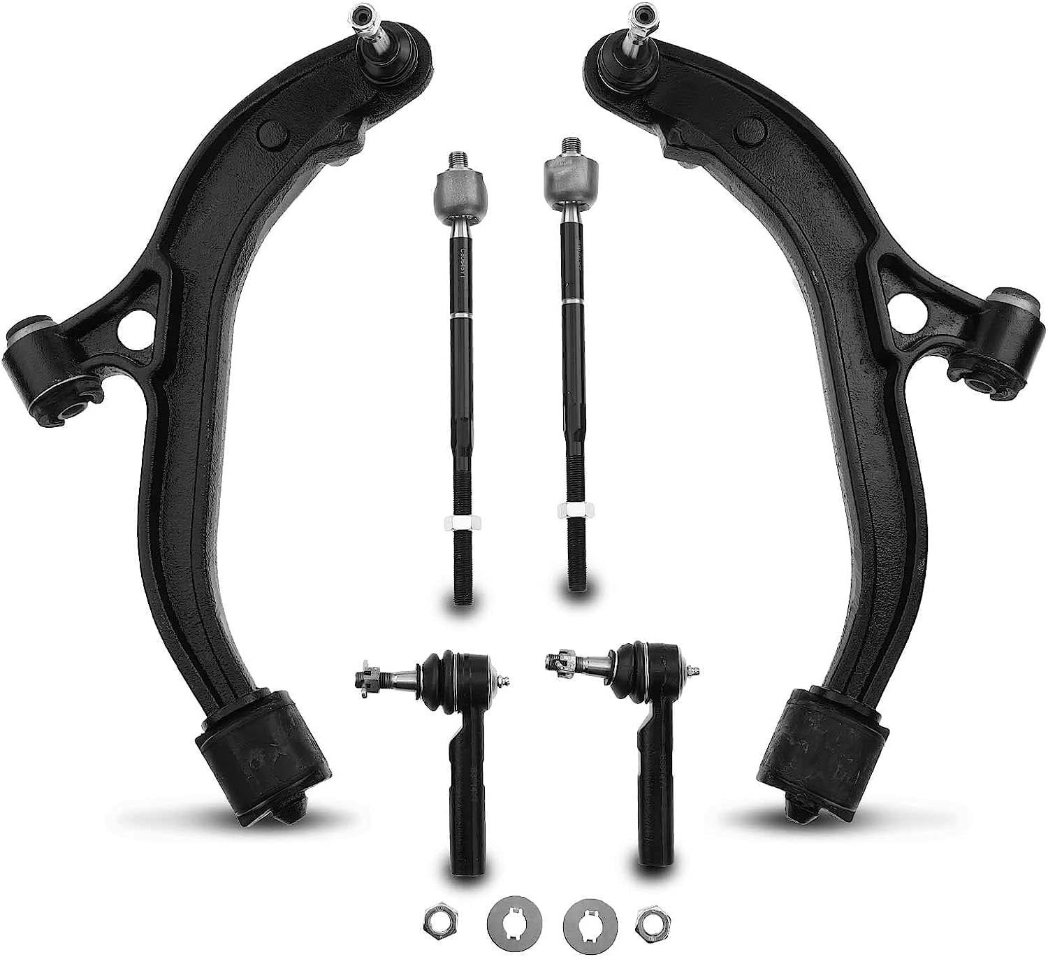 A-Premium 6Pcs Front Lower Control Arms and Ball Joints Assembly Sway Stabilizer Bar Links Outer Tie Rod Ends Compatible with Nissan Se : A-Premium 6Pcs Front Suspension Kit, Lower Control Arm