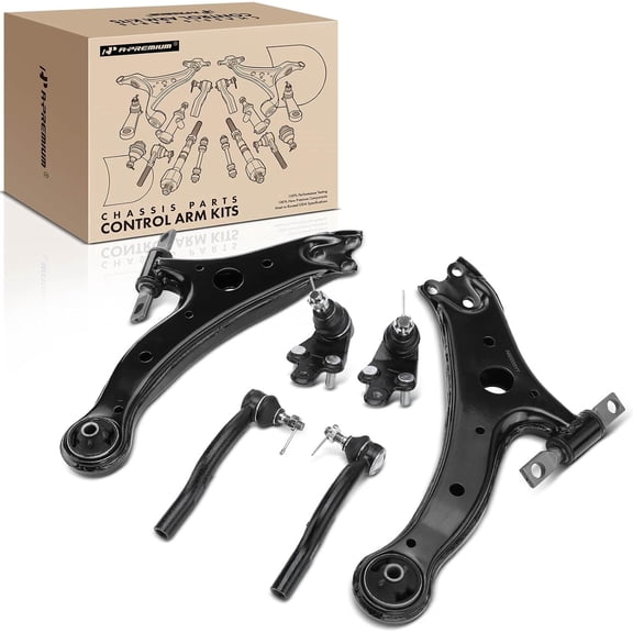 A-Premium 6Pcs Front Suspension Kit, Lower Control Arm, Tie Rod End, Ball Joint, Compatible with Toyota Camry 2007-2011 Avalon 2005-2012 Lexus ES350 2007-2012 2.4L 2.5L 3.5L