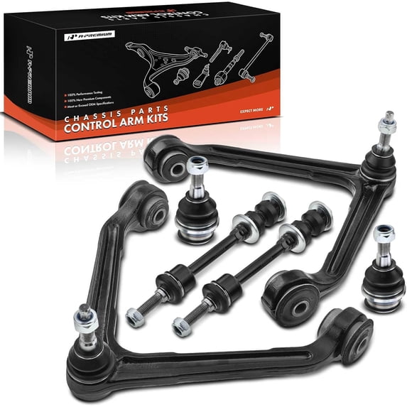 A-Premium 6Pcs Front Suspension Kit Upper Control Arm Ball Joint Sway Bar Link Compatible with Dodge Ram 1500 Pickup 2002-2005 RWD