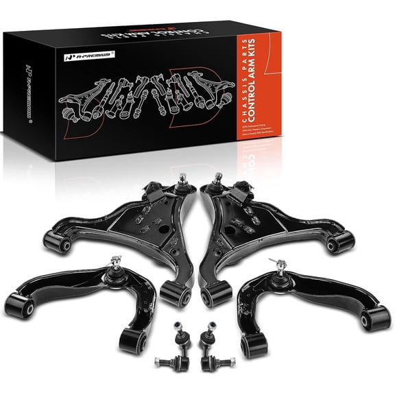 A-Premium 6Pcs Front Suspension Kit, Upper Lower Control Arm with Ball Joint and Bushing, Sway Bar Link, Compatible with Nissan Frontier 2005-2018, Pathfinder 2005-2012, Xterra 2005-2015