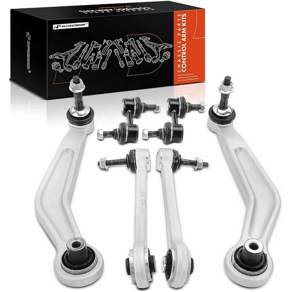 A-Premium 6Pcs Rear Suspension Kit Control Arm Stabilizer Bar End Link Compatible with BMW 525i 2001-2003, 528i 1997-2000, 530i 2001-2003, 540i 1997-2003