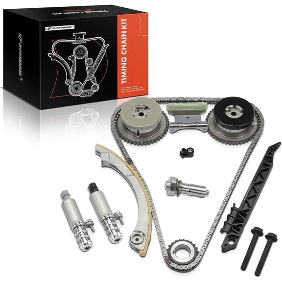 A-Premium 7-PC Engine Timing Chain Kit with VVT Sprocket Compatible with Chevrolet, GMC, Buick, Saab, Saturn & Pontiac Cars - Equinox, Malibu, Terrain, LaCrosse, 9-5, Aura, Pursuit - 2.0L, 2.4L