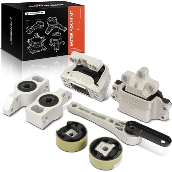 A-Premium 7PCS Engine Motor Mount and Transmission Mount Kit Compatible with Volkswagen CC 2009-2017, Passat CC 2009-2012, 3.6L, Manual Transmission, Replace# 8J0199555A, 8J0199555D
