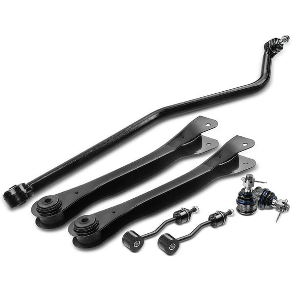 A-Premium 7Pcs Front Suspension Kit Upper Control Arm and Lower Ball Joint Stabilizer Bar Link Compatible with Jeep TJ Wrangler 1997-2006 4WD