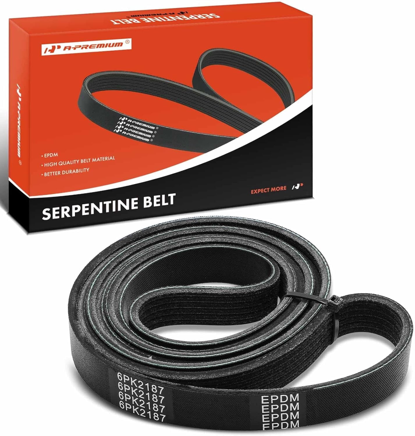A-Premium 86.1 Inch Engine Serpentine Drive Belt Compatible with Ford Escape 2005-2007 2009-2012 & Mazda Tribute 2005-2006 2009-2011 & Mercury Mariner 2005-2007 2009-2011