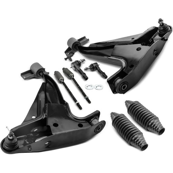 A-Premium 8Pcs Front Lower Control Arm and Ball Joint Assembly Outer Tie Rod End Rack and Pinion Bellow Compatible with Ford Explorer Mercury Mountaineer 2002-2003 4.0L