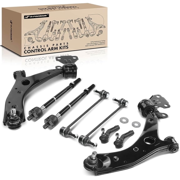 A-Premium 8Pcs Front Lower Suspension Kit Control Arm Ball Joint Tie Rod End Sway Bar Link Compatible with Mazda 3 3 Sport 2010-2013