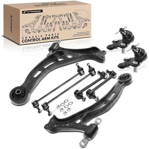 A-Premium 8Pcs Front or Rear Suspension Kit Lower Control Arms Ball Joints Sway Bar Links Stabilizer links Compatible with Toyota Camry 97-01 Avalon 97-98 Lexus RX300 99-03 ES300