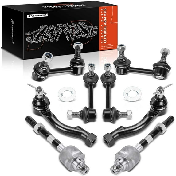 A-Premium 8Pcs Front & Rear Suspension Kit Sway Bar Link Stabilizer Link, Inner Outer Tie Rod End Compatible with Kia Sorento 2007 2008 2009