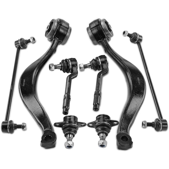 A-Premium Set of 8, Front Lower Forward Control Arm, Sway Bar Link, Lower Rearward Ball Joint, Outer Tie Rod End, Compatible with BMW E53 Series - X5 2000 2001 2002 2003