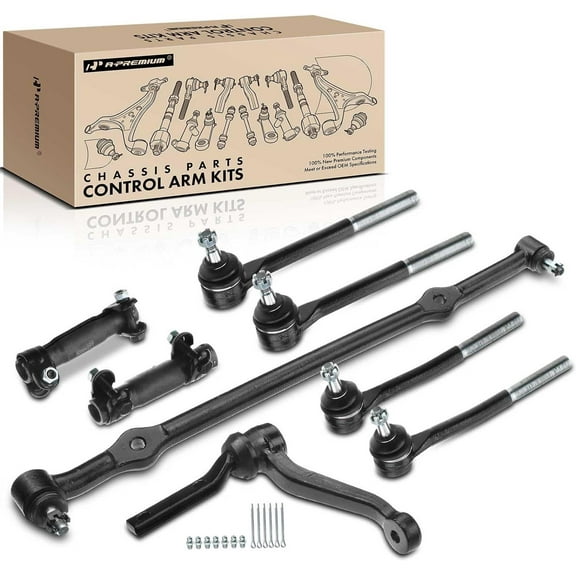 A-Premium 8Pcs Front Suspension Kit Inner Outer Tie Rod End & Adjusting Sleeve Center Link Idler Arm Compatible with Chevrolet Impala Commercial Chassis Caprice Buick LeSabre Electra Cadillac Pontiac