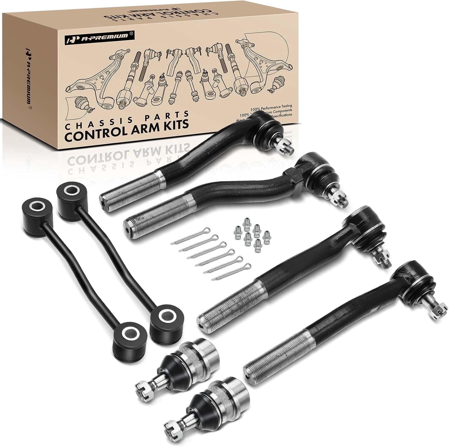 2471833 A-Premium 8Pcs Front Suspension Kit Inner Outer Tie Rod End Sway Bar ...