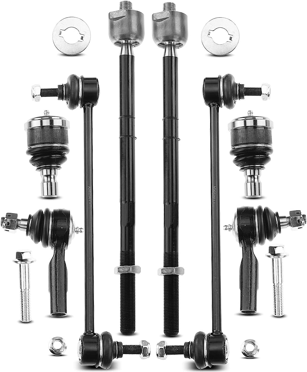 Front Suspension Kit: Inner/Outer Tie Rods, Ball Joints, Sway Bar For Ford Escape, Mazda Tribute, Mercury Mariner