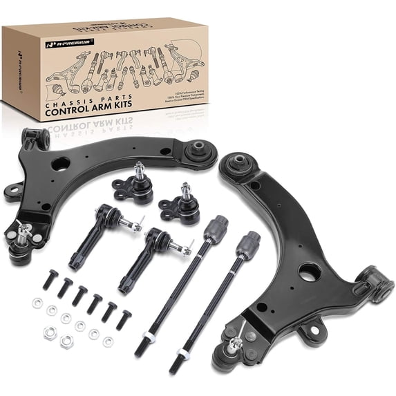 A-Premium 8Pcs Front Suspension Kit Lower Control Arm and Ball Joint Assembly Tie Rod End Compatible with Chevrolet Impala 2006-2013 Impala Limited 2014-2016 Pontiac Grand Prix 1997-2003