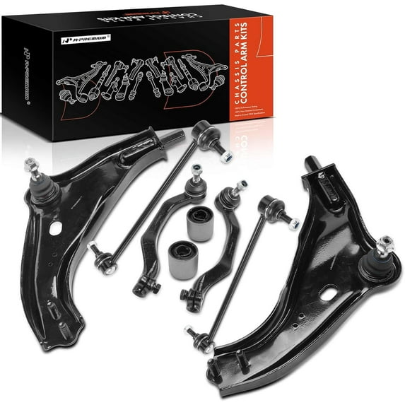A-Premium 8Pcs Front Suspension Kit, Lower Control Arm Sway Bar Link Tie Rod End Control Arm Bushing Compatible with Mini Cooper 2007-2015