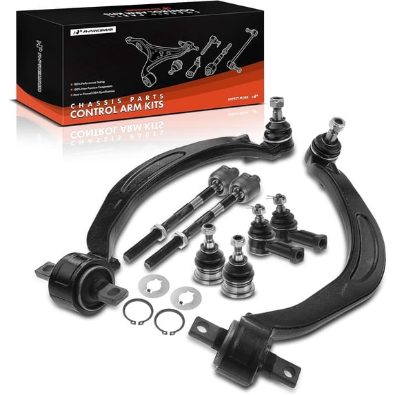 A-Premium 8Pcs Front Suspension Kit Lower Rearward Control Arm Ball Joint Tie Rod End Compatible with Dodge Avenger Chrysler Sebring 95-99 Eagle Talon Mitsubishi Galant 95-98 Eclipse 96-99