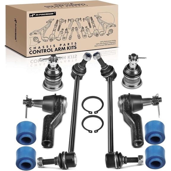 A-Premium 8Pcs Front Suspension Kit Outer Tie Rod End Sway Bar Link Stabilizer Link Ball Joint Control Arm Bushing Compatible with Lincoln Continental 1995-2002