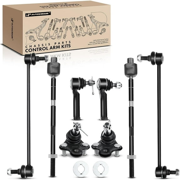A-Premium 8Pcs Front Suspension Kit Sway Bar Links Stabilizer links Inner Outer Tie Rod Ends Lower Ball Joints Compatible with Honda CR-V CRV 07-11