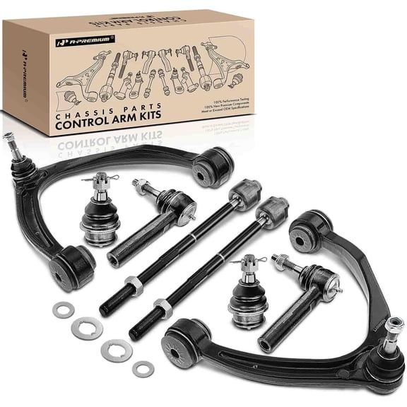 A-Premium 8Pcs Front Suspension Kit Upper Control Arm Ball Joint Tie Rod End Compatible with Chevrolet Silverado 1500 2007-2013 Tahoe Suburban Avalanche GMC Sierra Yukon Cadillac Escalade