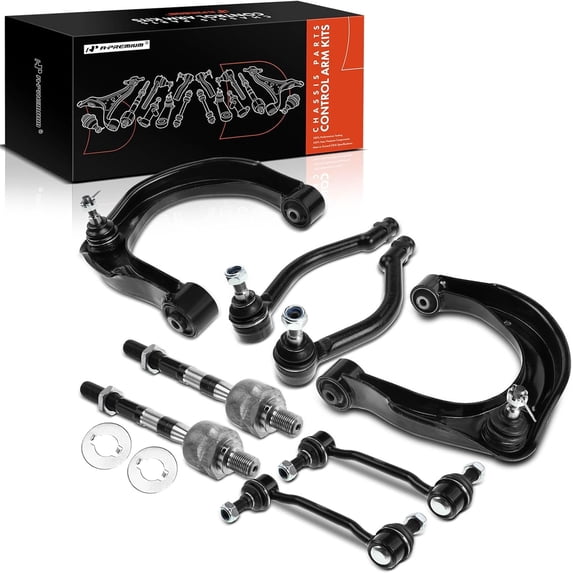A-Premium 8Pcs Front Upper Control Arm and Ball Joint Assembly Sway Bar Link Tie Rod End Compatible with Hyundai Sonata 2006-2010 Azera 2006-2011