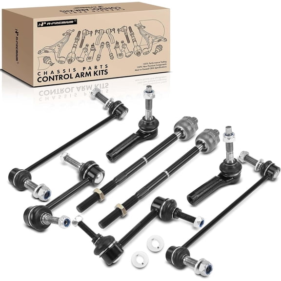 A-Premium 8Pcs Front and Rear Suspension Kit Stabilizer Bar Link Tie Rod End Compatible with Ford Flex, Taurus & Lincoln MKS MKT, 2010 2011 2012