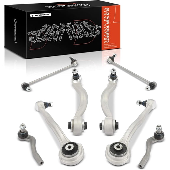 A-Premium 8Pcs Suspension Kit Lower Forward Rearward Control Arm Sway Bar Link Outer Tie Rod End Compatible with Mercedes-Benz C250 10-15 C300 08-11 C350 08-15 E350 10-14 E400 15-17 E550 10-16
