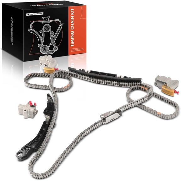 A-Premium 9PCS Engine Timing Chain Kit W/Tensioner & Guide Compatible with Nissan & Infiniti - Altima 2007-2014, Murano 2009-2014, Pathfinder, Maxima, Quest, QX60, G25, JX35 - V6 2.5L 3.5L