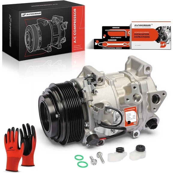 A-Premium A/C AC Compressor with Clutch Compatible with Toyota Highlander 2014-2016 3.5L & Lexus RX350, RX350L 2014-2019, 3.0L 3.5L, Replace# 168348, 88320-0E070