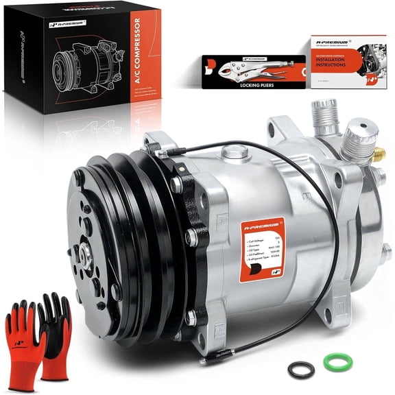 A-Premium A/C Compressor with Clutch Compatible with Jeep Wrangler 87-90, Cherokee 84-86, CJ7 85-86 & Chevrolet W3500/W7500 Tiltmaster & International 4400