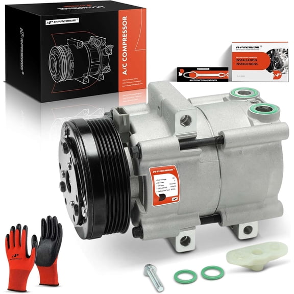 A-Premium A/C Compressor Compatible with Ford F-150 F-250 F-350 Super Duty, Mustang & Lincoln Town Car & Mercury Cougar, 4.6L 5.4L 6.8L
