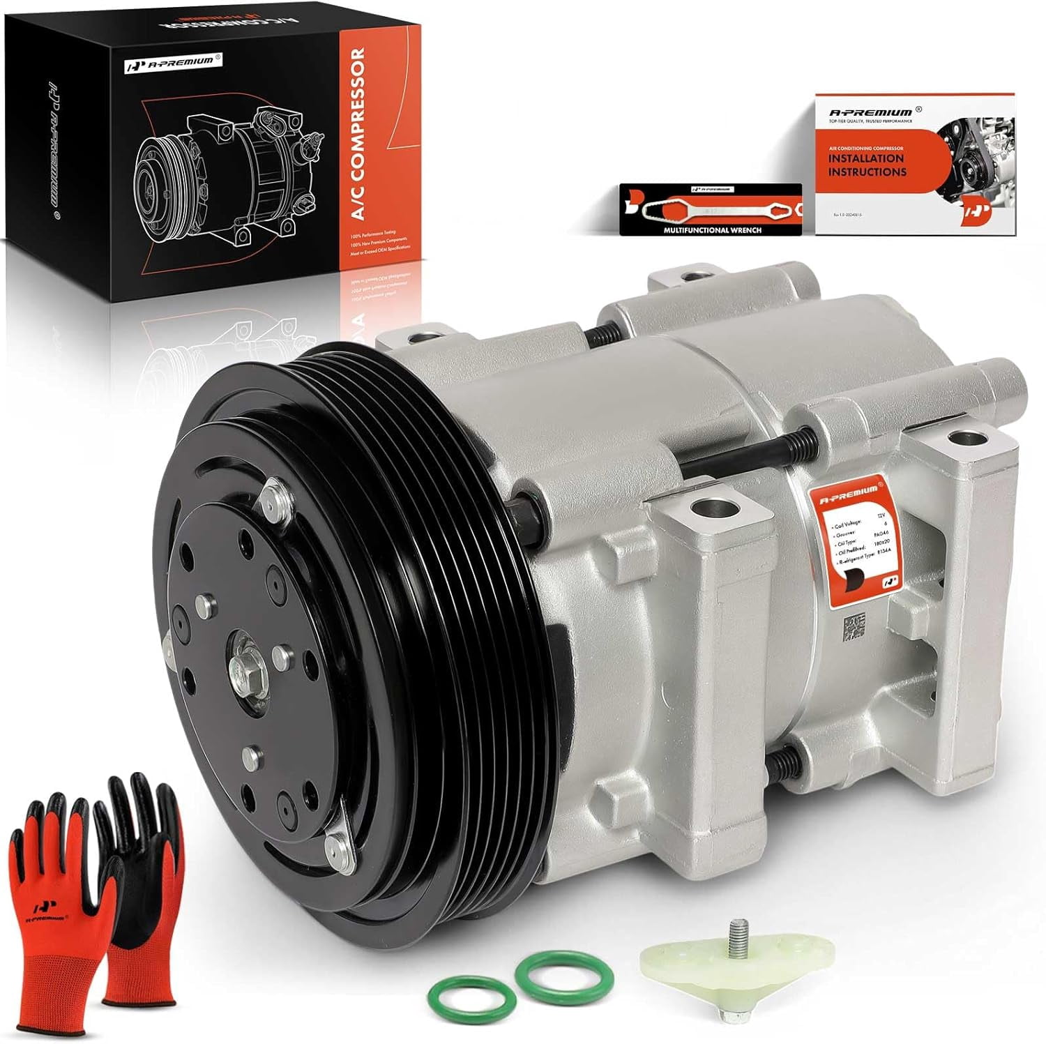 A-Premium A/C Compressor with Clutch Compatible with 4.9L 7.5L 1989 ...