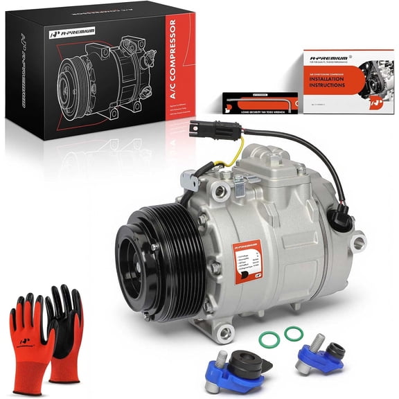 A-Premium A/C Compressor with Clutch Compatible with BMW F10 528i 3.0L 4.4L 2011 | Compatible with BMW F10 528i 3.0L 4.4L 2011