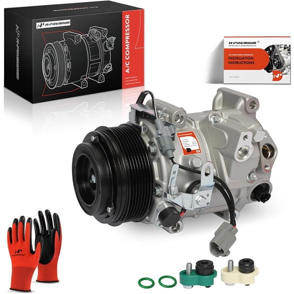 A-Premium A/C Compressor with Clutch Compatible with Toyota RAV4 3.5L 2006-2012 & Lexus ES350 3.5L 2007-2012, 7SBU16C,7 Grooves, Replace# 158366