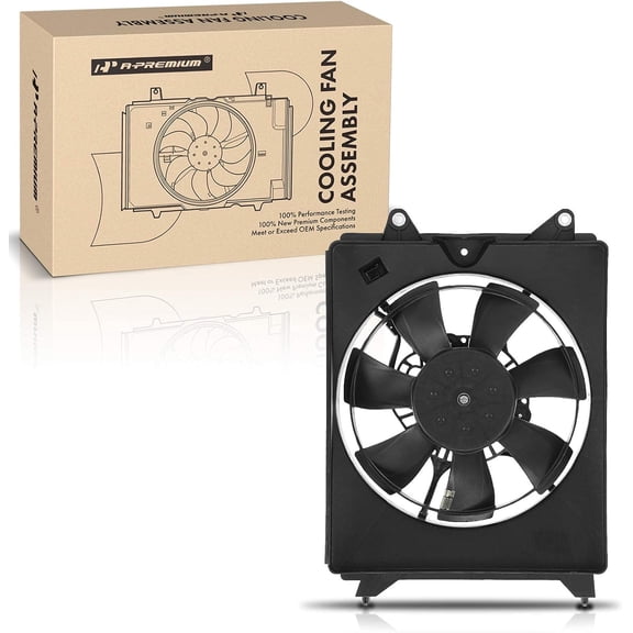 A-Premium A/C Condenser Cooling Fan Assembly Compatible with Honda HR-V HRV 2016 2017 2018 2019 2020 2021 2022, L4 1.8L, with Shroud, Right Passenger Side Replace# 3861550WH01, 38611R1AA01