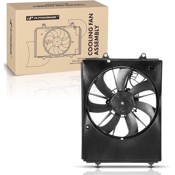 A-Premium A/C Condenser Fan Assembly with Shroud Compatible with Honda Pilot 2016-2022, Ridgeline 2017-2022, Passport 2019-2022 & Acura MDX 2014-2020, 3.0L 3.5L, Right Side