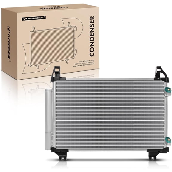 A-Premium A/C Condenser with Dryer and Bracket Compatible with Toyota Yaris 2004-2015 Scion xD 2008-2014 L4 1.3L 1.5L 1.8L