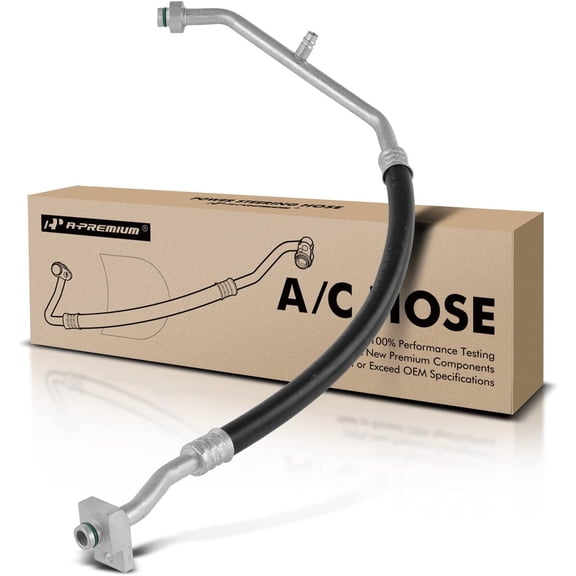 A-Premium A/C Suction Line Hose Assembly Compatible with Chrysler Voyager 2001-2003 2.4L, Dodge Caravan 2001-2007 2.4L, Compressor to Evap, Without Rear A/C