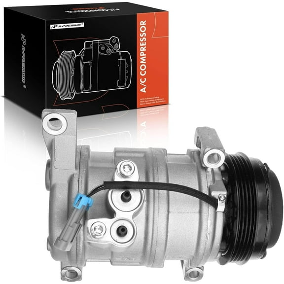 A-Premium AC Compressor with Clutch Compatible with Chevrolet, GMC Models - Silverado, Suburban, Sierra, Avalanche, Express, Tahoe, Yukon, Escalade, & More - with 2 Mounting Holes