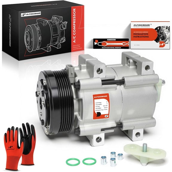 A-Premium Air Conditioner AC Compressor with Clutch | Compatible with Ford Explorer 1996-2001, Mustang 1994-1995 2005-2006, Aerostar, Thunderbird & Mercury Cougar, Mountaineer