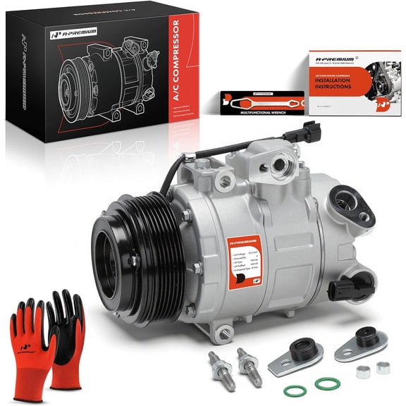 A-Premium AC Compressor with Clutch Compatible with Ford Explorer Flex Taurus Lincoln Continental MKS MKT MKZ Fits select: 2016-2019 FORD EXPLORER XLT, 2013-2018 FORD TAURUS SEL