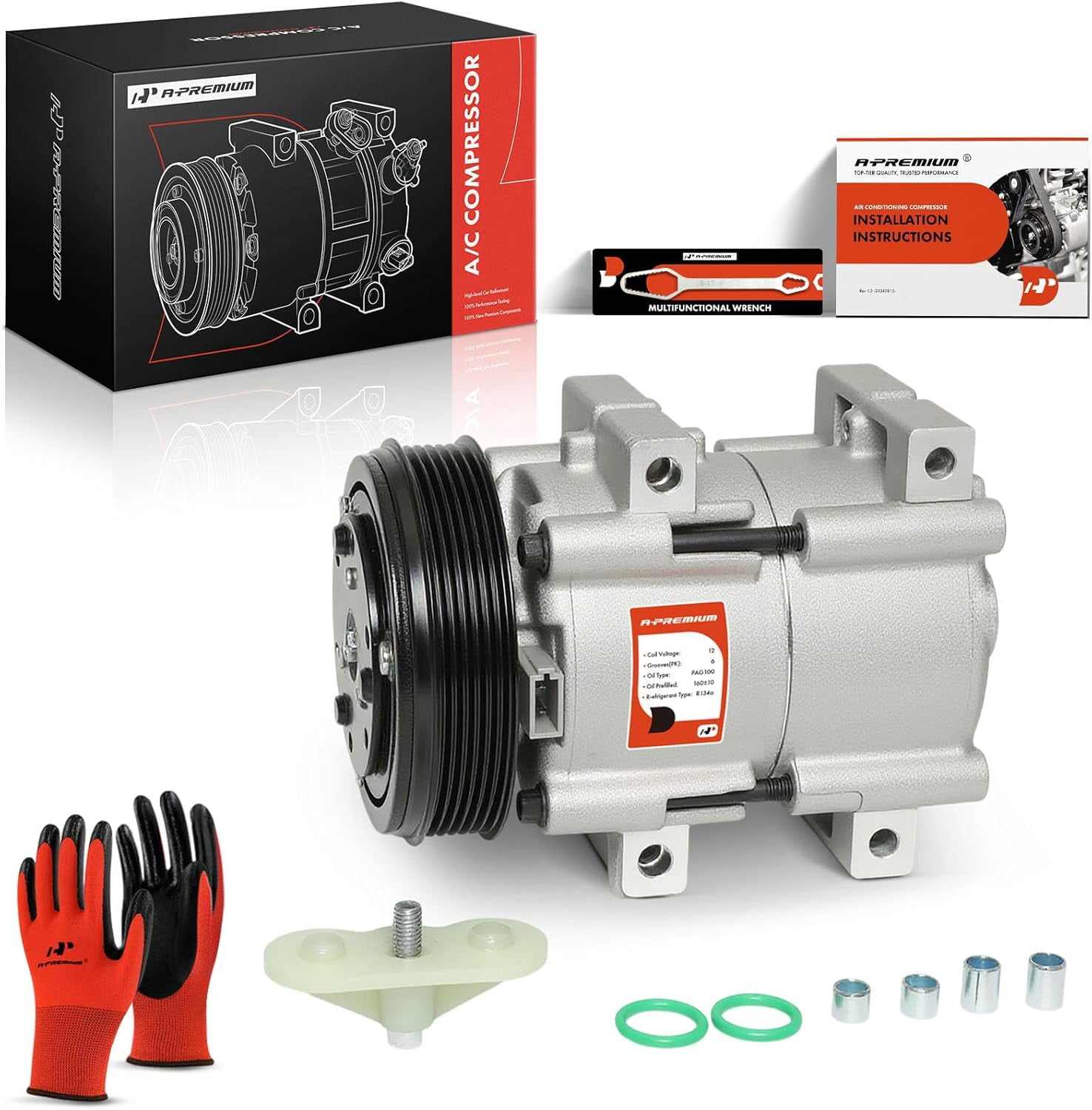 A-Premium AC Compressor with Clutch Compatible with Ford Explorer Ranger Explorer Sport Trac Ranger Mazda B3000 B4000 Mercury Mountaineer Fits select: 2002 FORD EXPLORER XLT